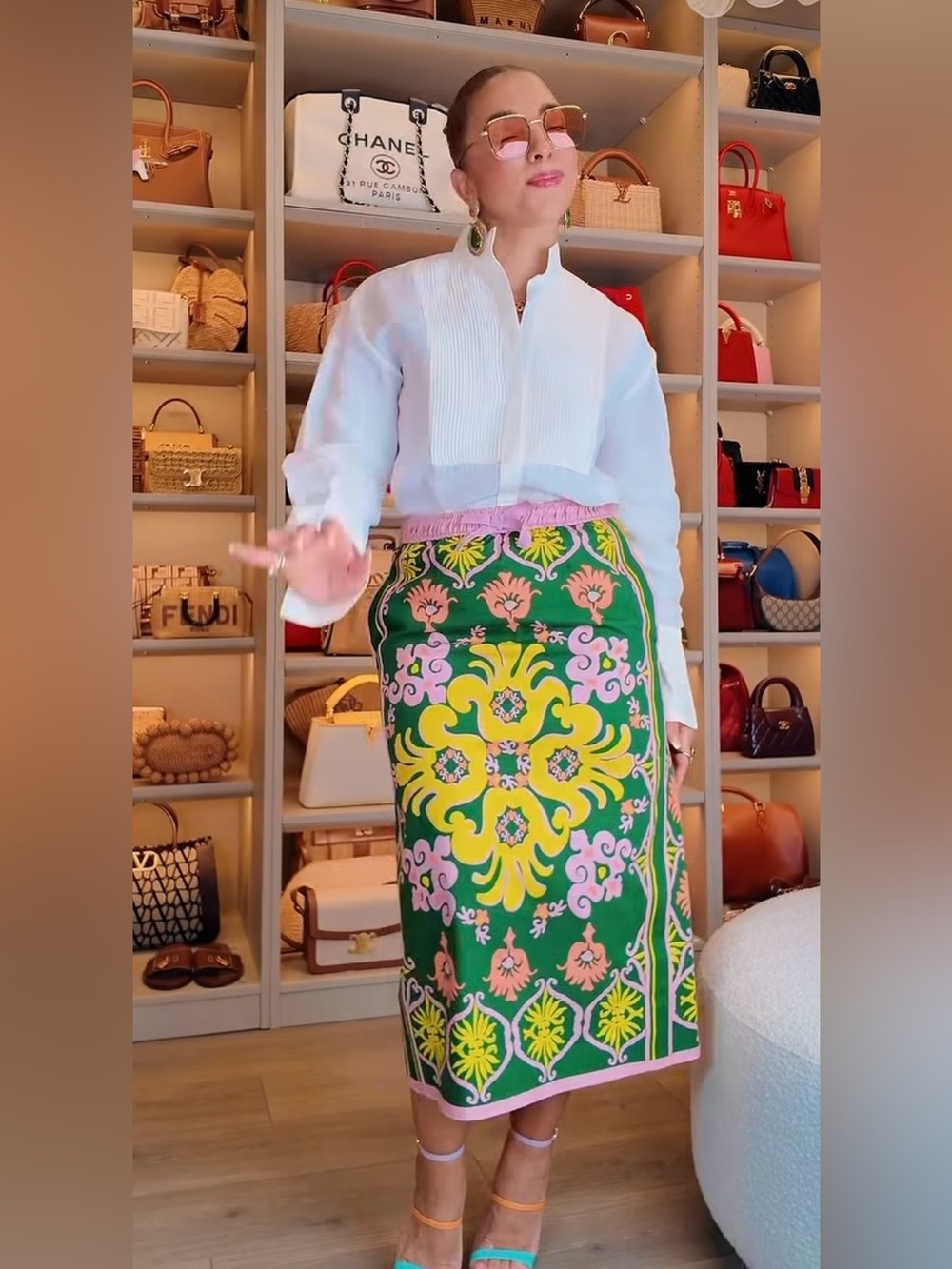 ZARA LIMITED EDITION PRINTED MIDI SKIRT